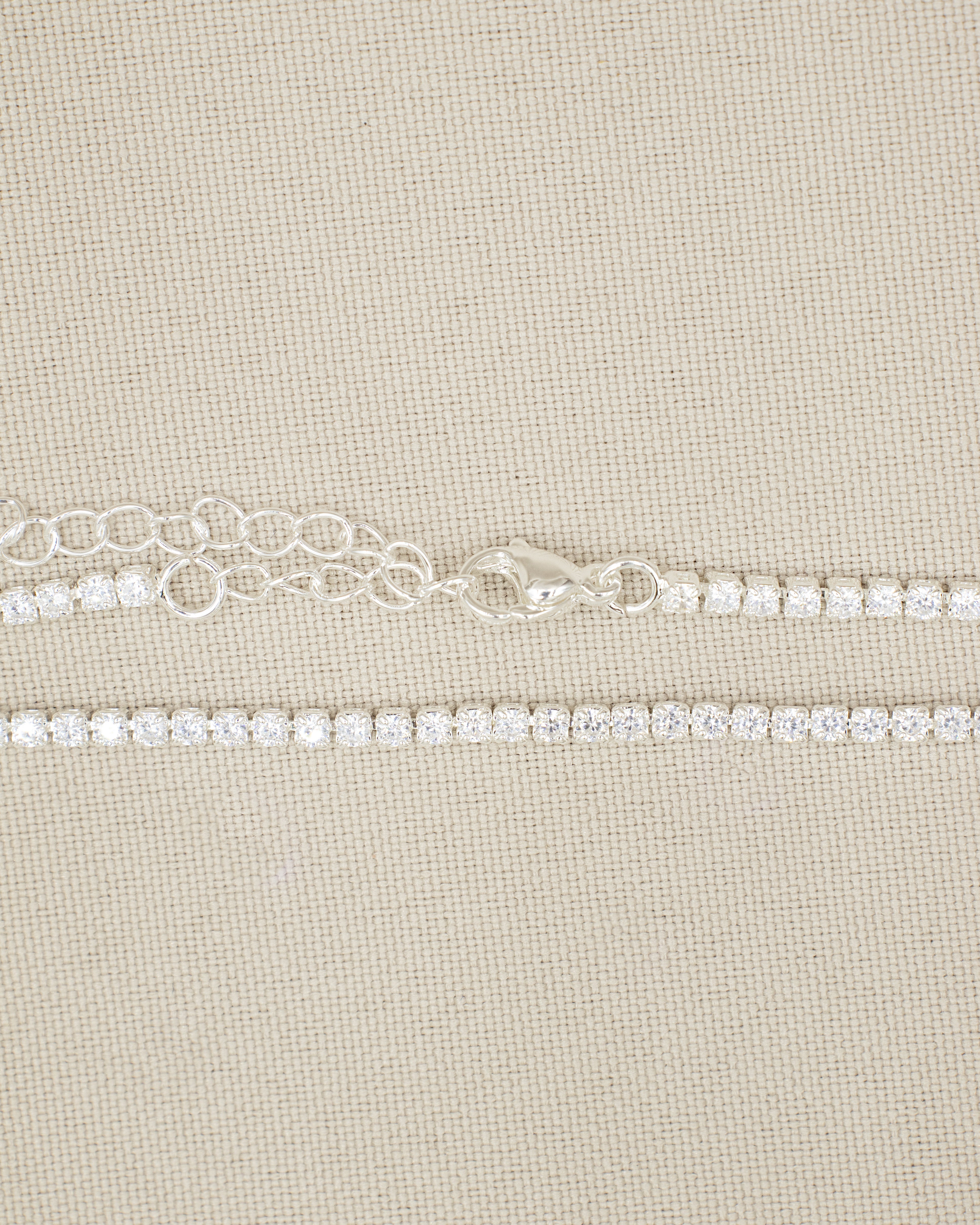 CADENA DESTELLO BLANCO BAÑO DE PLATA