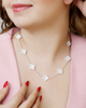 COLLAR CONEXION TREBOL BLANCO BAÑO DE PLATA