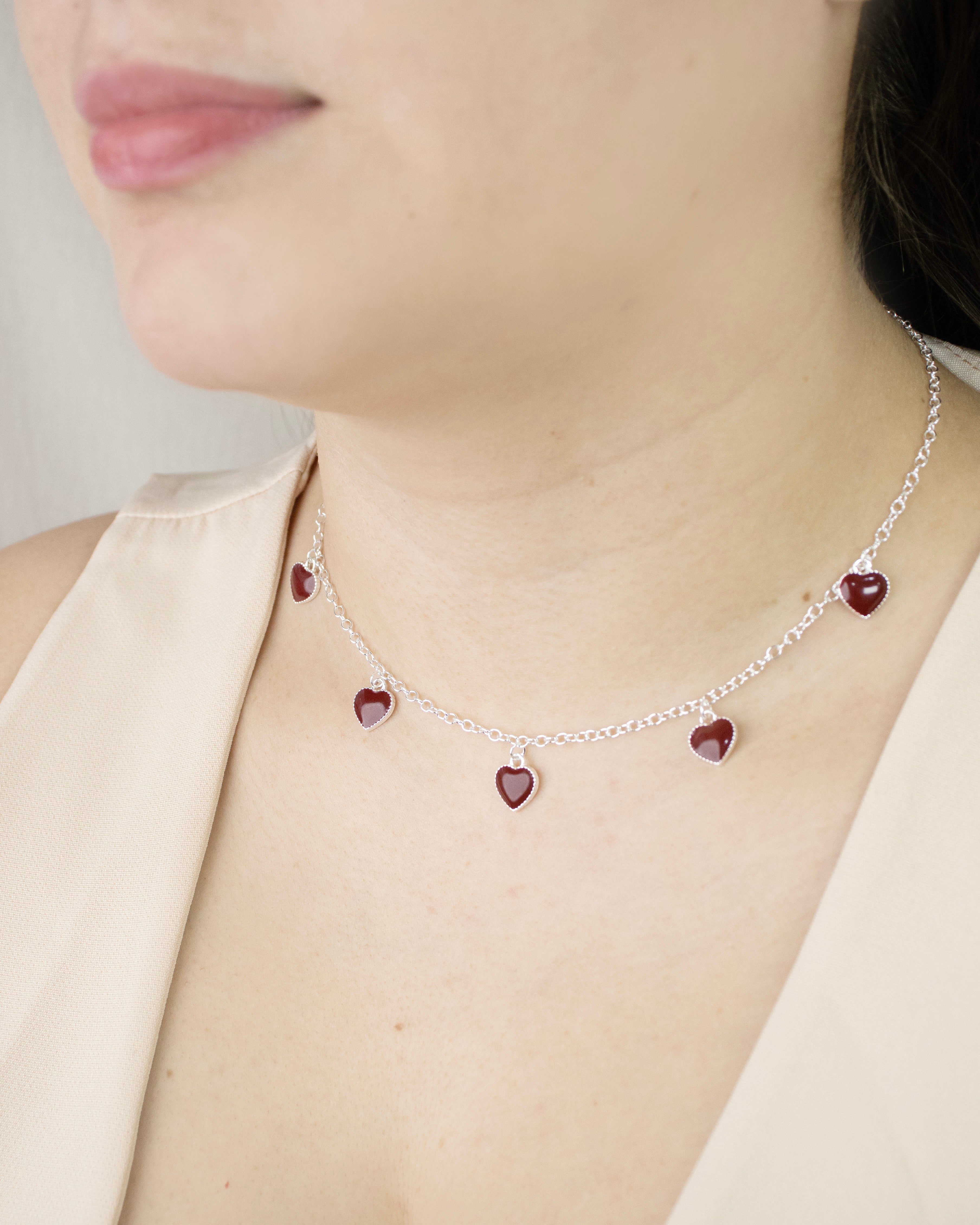 CADENA CORAZÓN CHARM  BAÑO DE PLATA