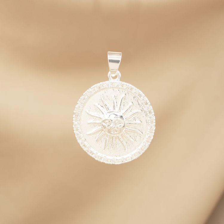 DIJE MEDALLON SOLARIUM BAÑO DE PLATA