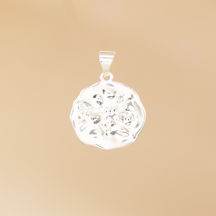 DIJE PLACA ABSTRACTA MAMÁ BAÑO DE PLATA