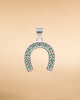DIJE HERRADURA VERDE CIRCONADA BAÑO EN PLATA