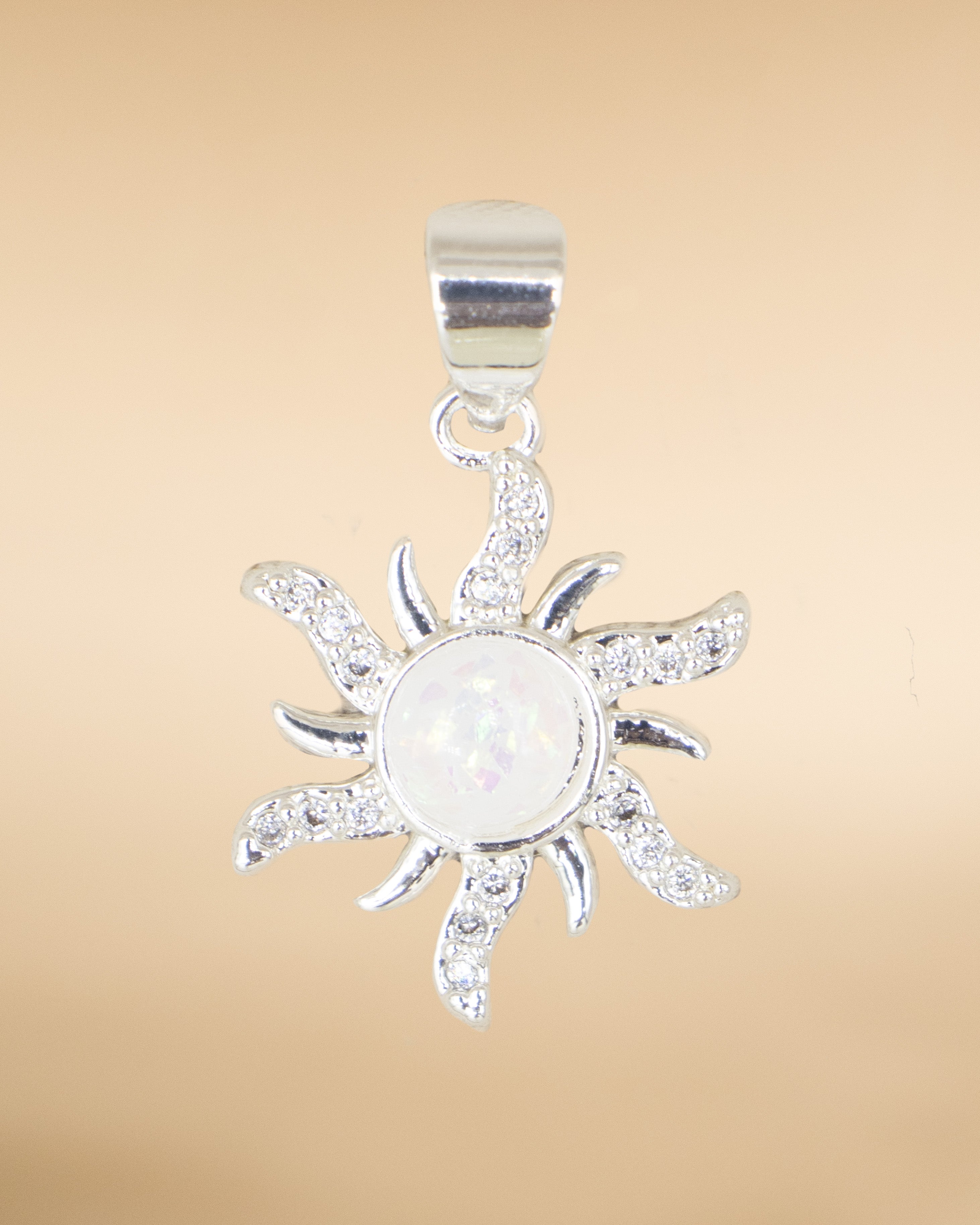 DIJE DESTELLO BLANCO BAÑO EN PLATA