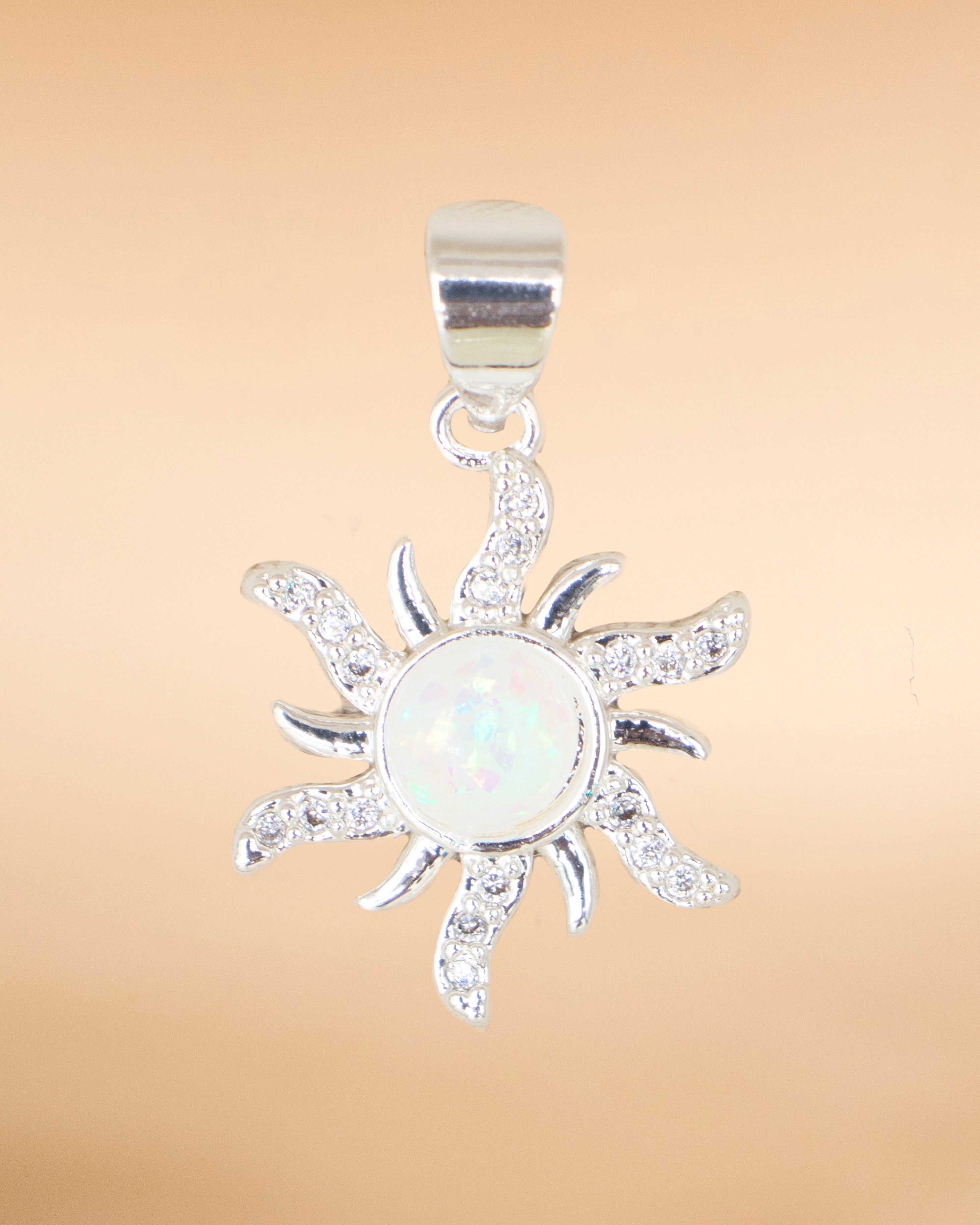 DIJE DESTELLO AGUAMARINA BAÑO EN PLATA