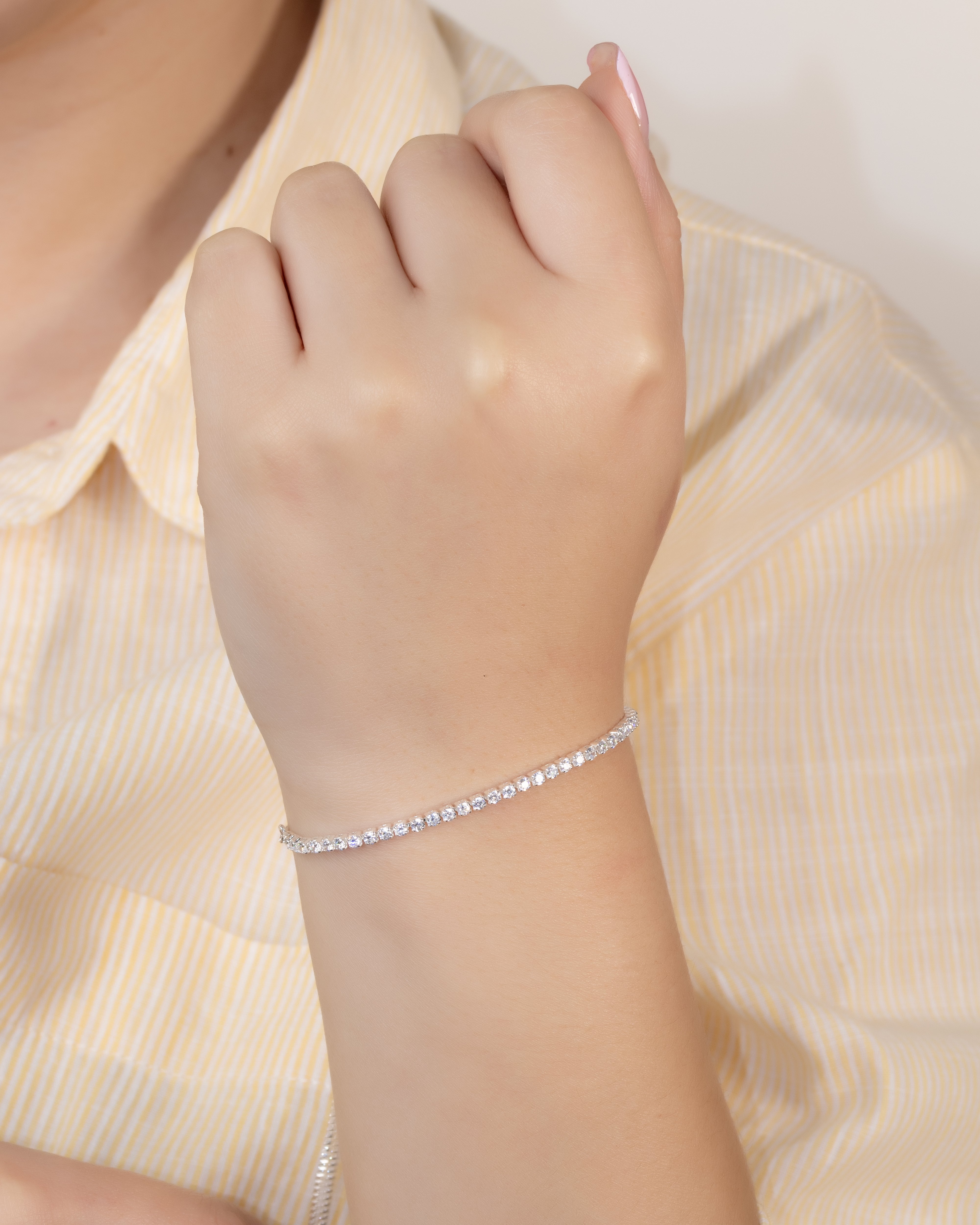 PULSERA CIRCONES EN BAÑO DE PLATA