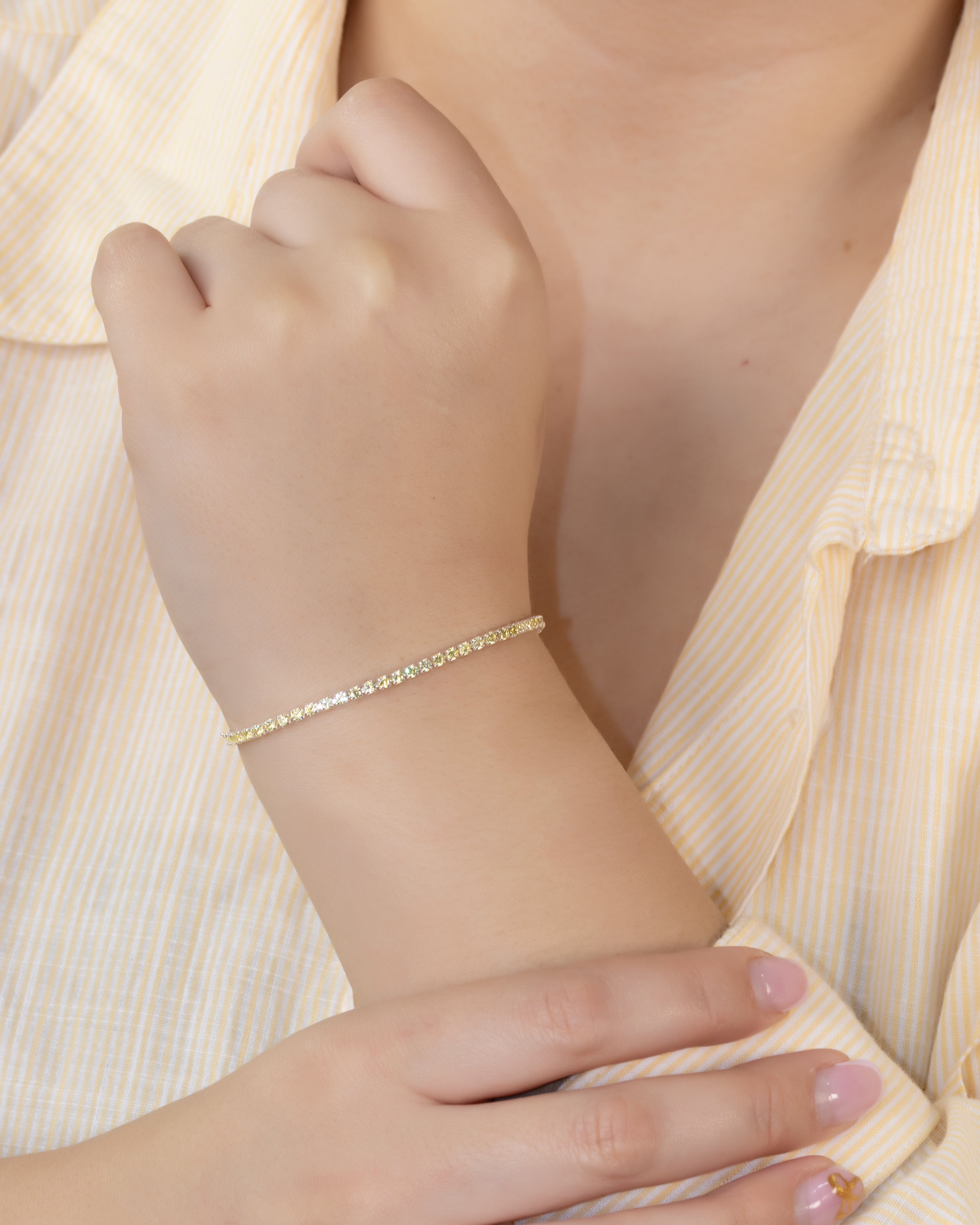 PULSERA CIRCONES EN BAÑO DE PLATA