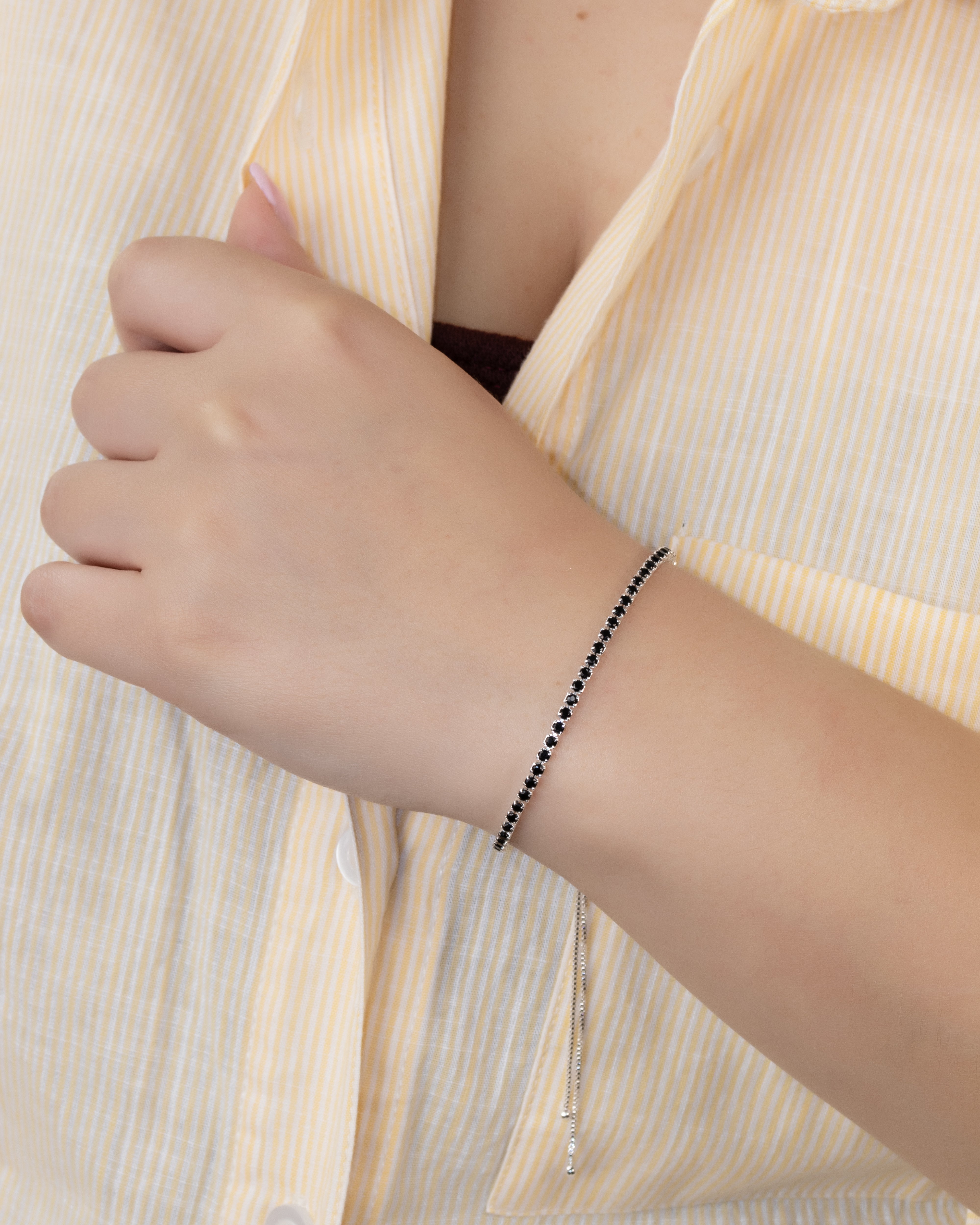PULSERA CIRCONES EN BAÑO DE PLATA