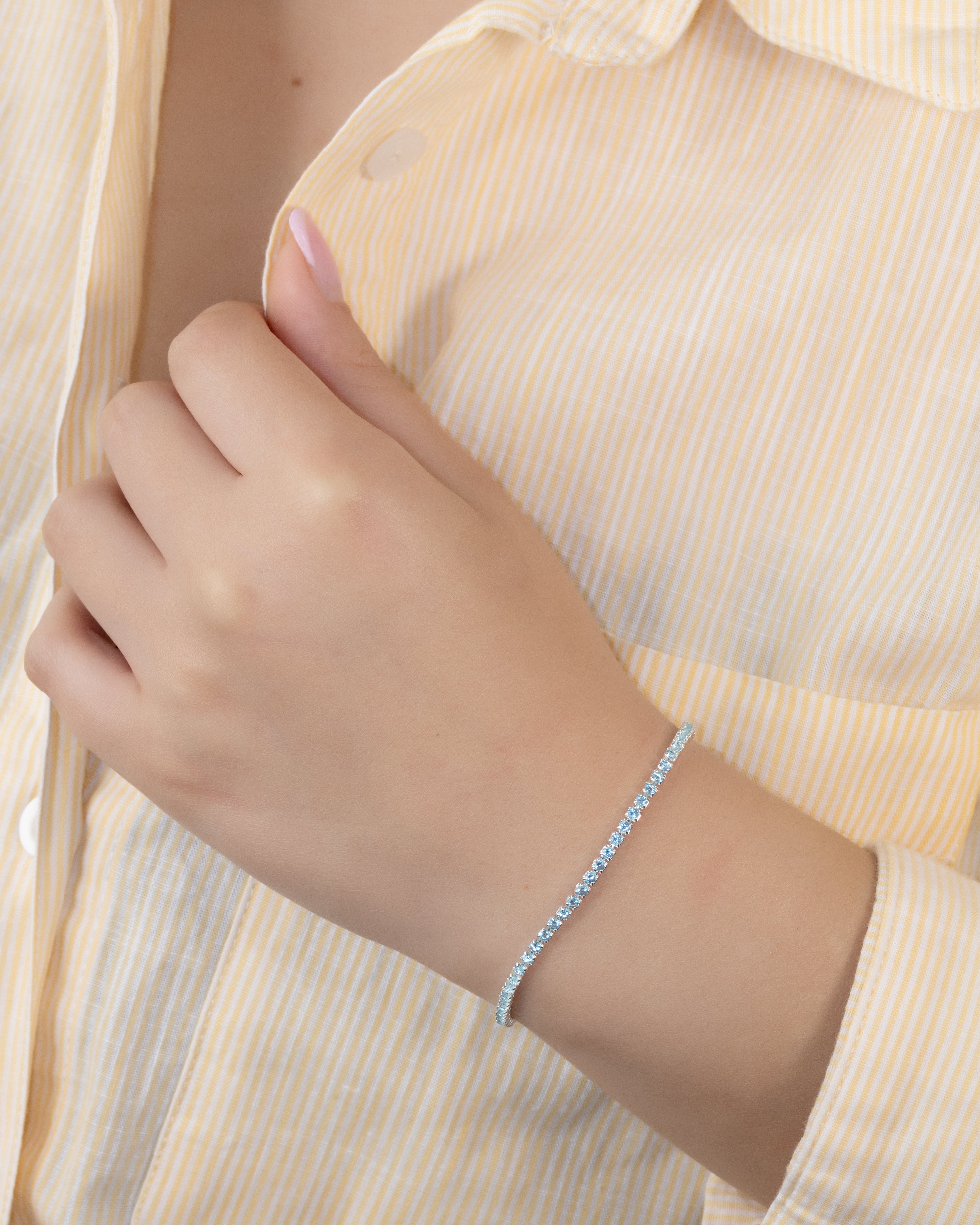 PULSERA CIRCONES EN BAÑO DE PLATA