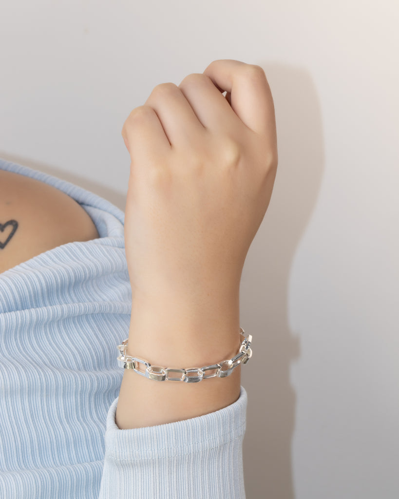 PULSERA FORZA BAÑO DE PLATA