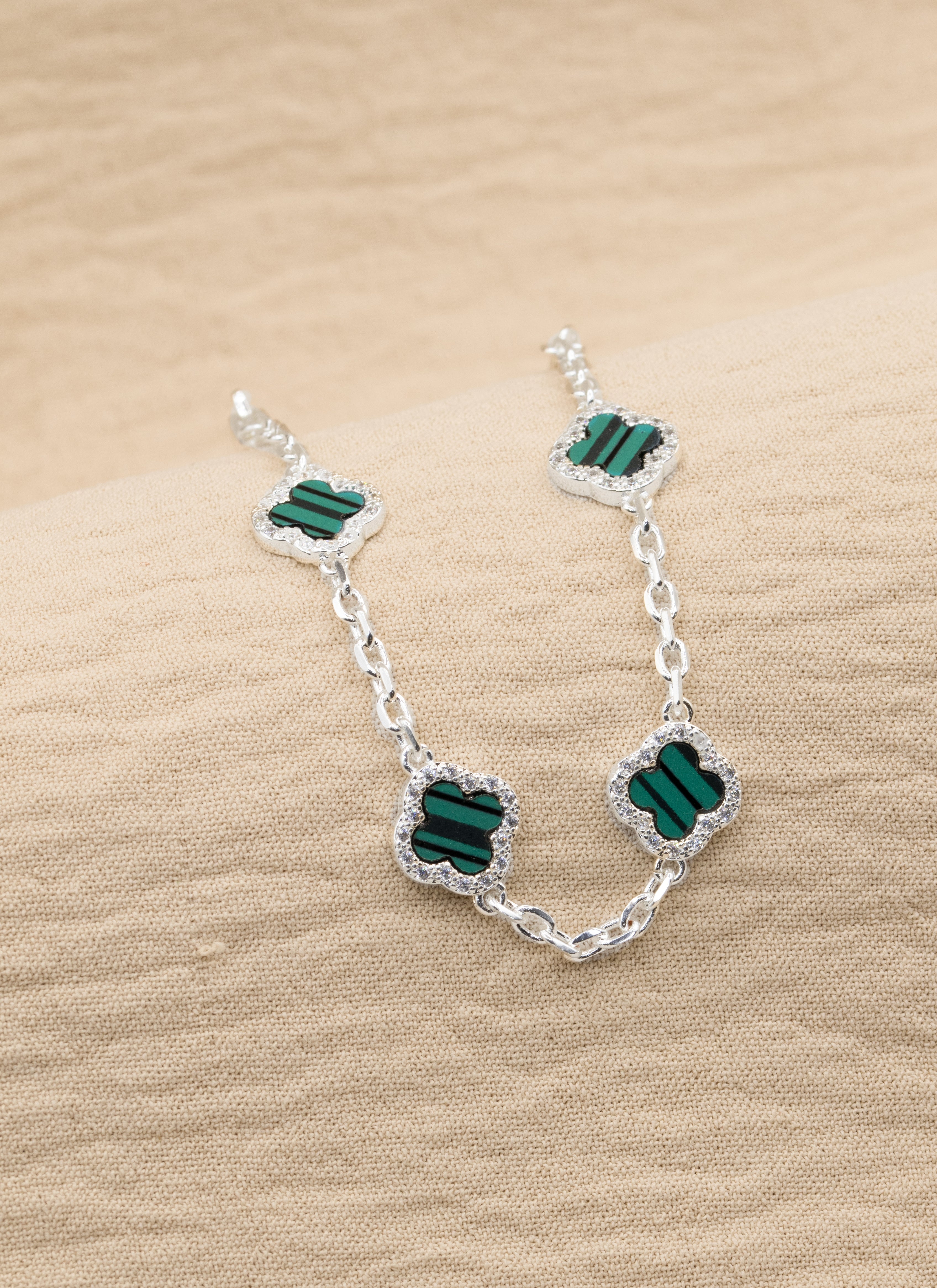 PULSERA MINI TRÉBOL SHINE BAÑO DE PLATA