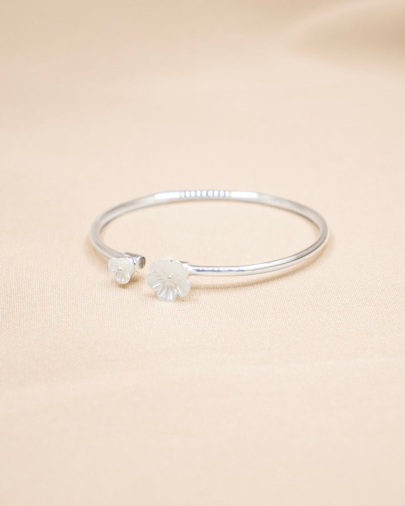 PULSERA FLOR CEREZO BAÑO PLATA