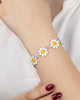PULSERA MARGARITAS BAÑO EN PLATA