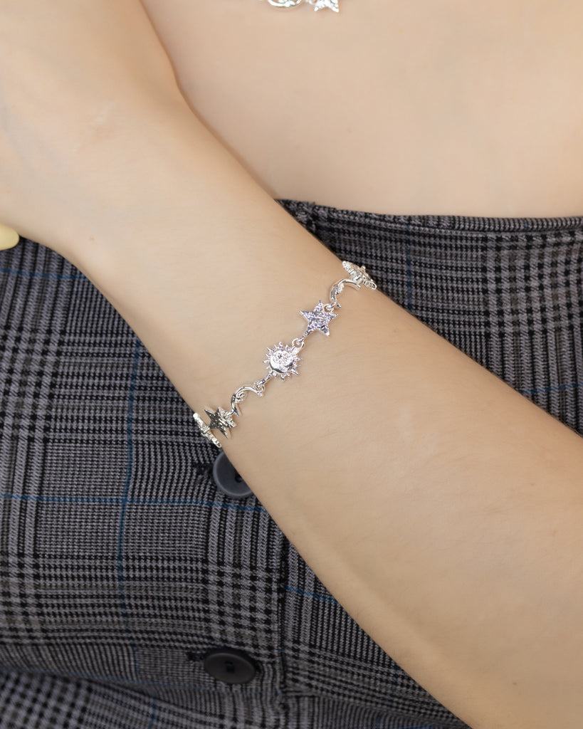 PULSERA ESTELAR BAÑO EN PLATA