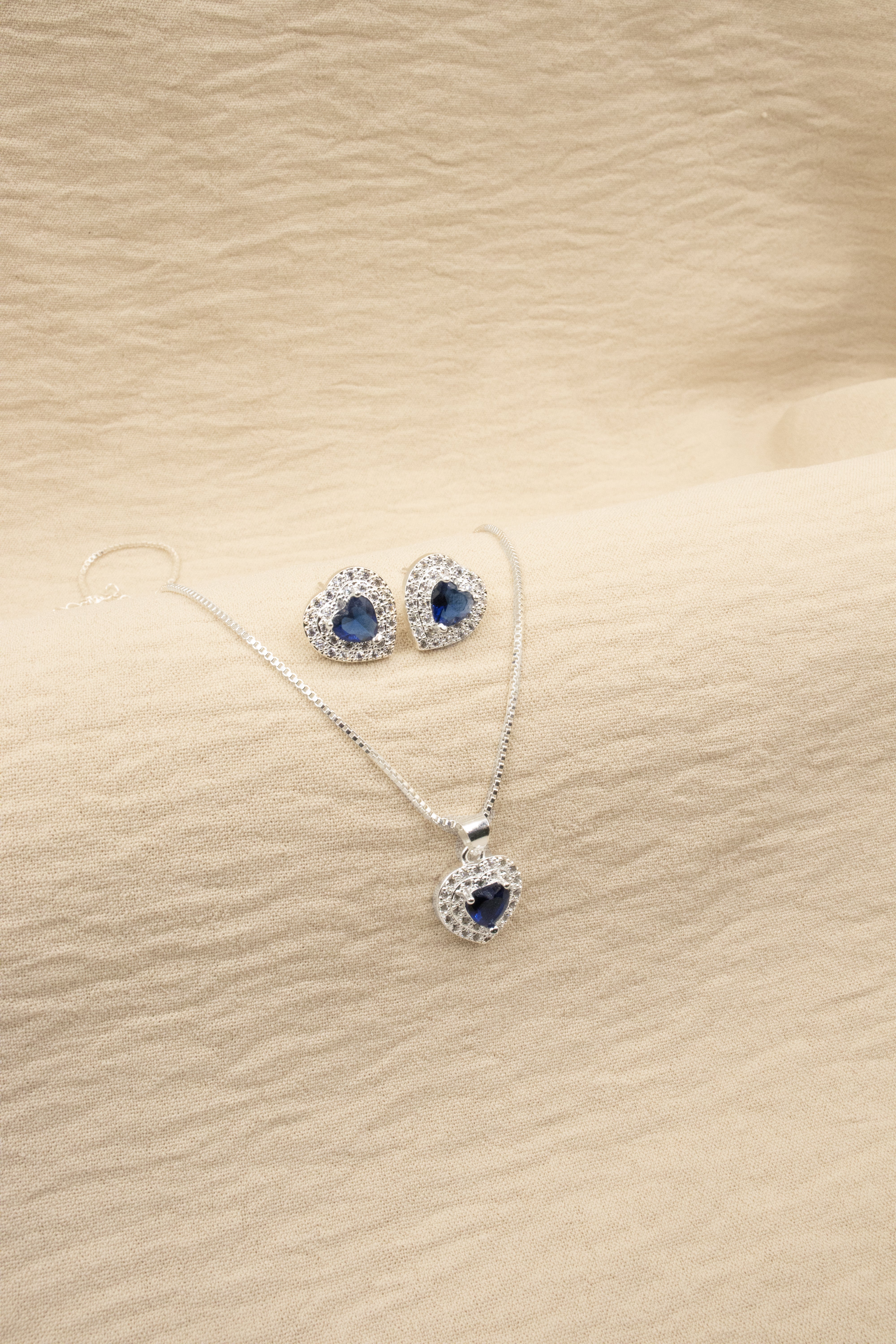 SET TOPO + CADENA CORAZÓN BAÑO DE PLATA
