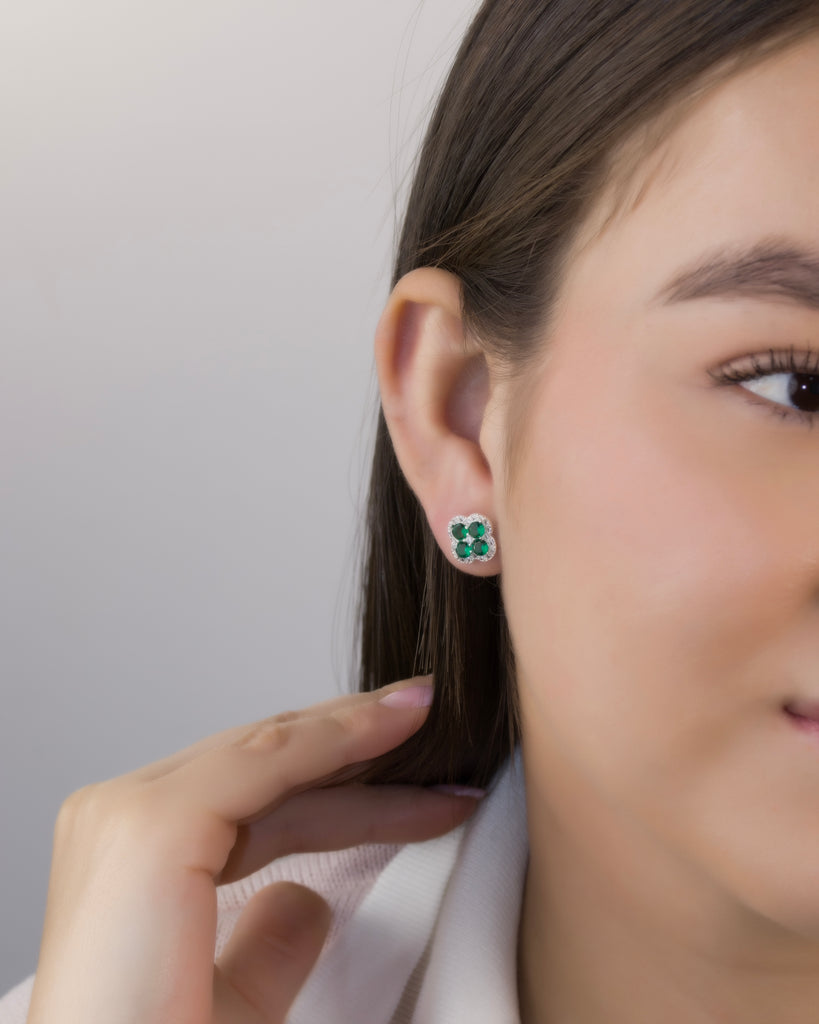 TOPO TREBOL VERDE BAÑO DE PLATA