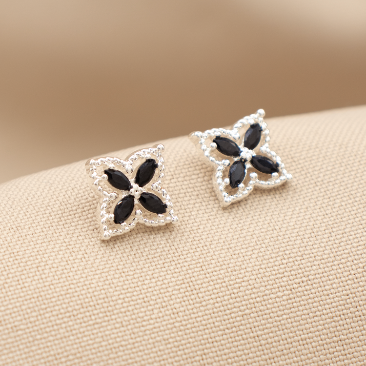 TOPO FLOR 4 PETALOS BAÑO DE PLATA