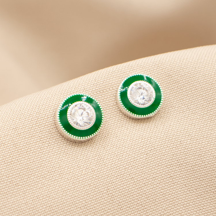 TOPO CIRCULOS VERDE BAÑO DE PLATA