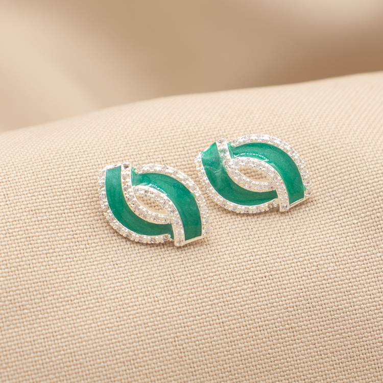 TOPO AMANDA VERDE BAÑO DE PLATA