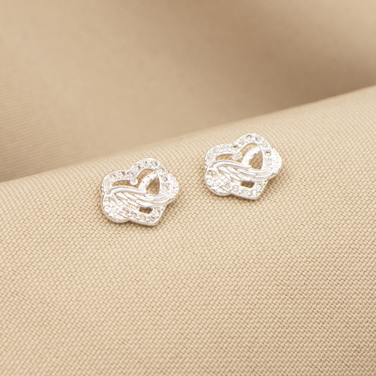 TOPO CORAZON ANGELICAL BAÑO DE PLATA